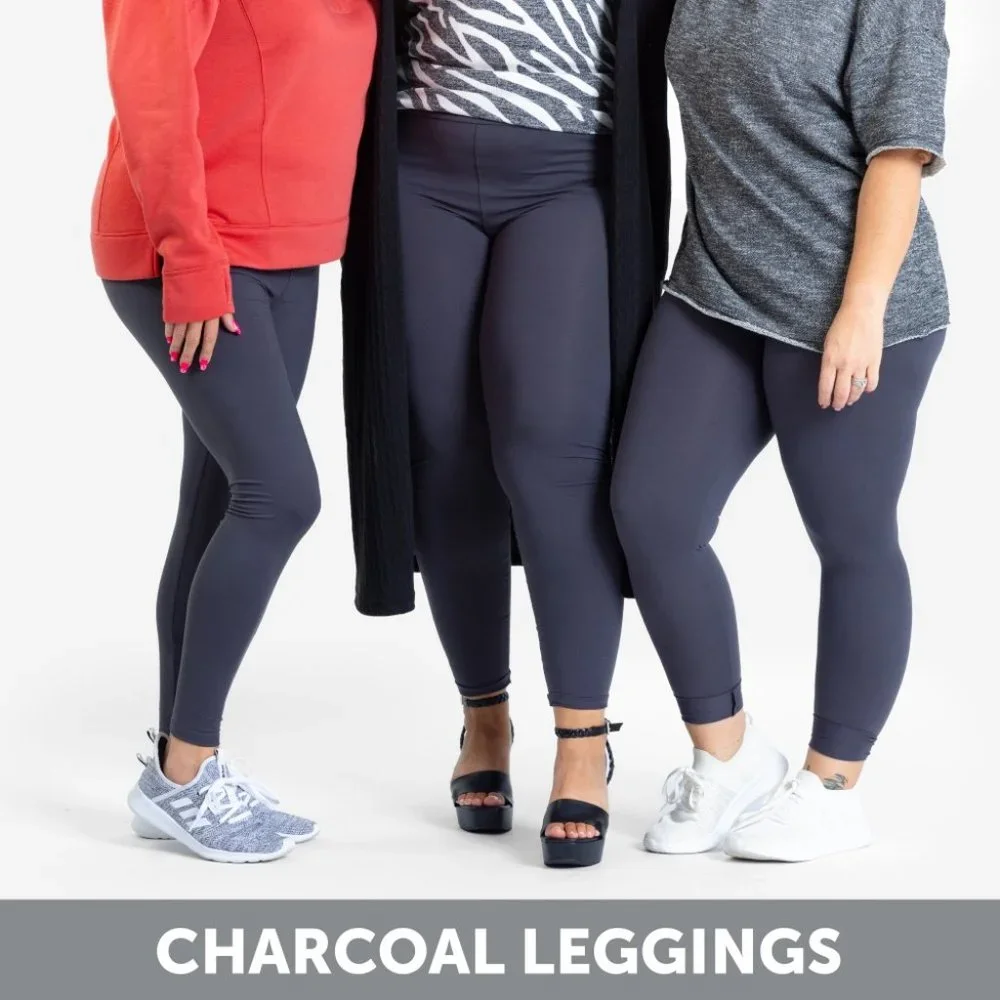 TC LuLaRoe Tall & Curvy Leggings Versatile Solid Dark Gray NWT - Picture 3 of 4